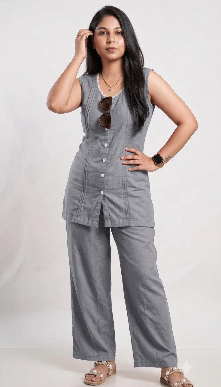 Blush Pintucks Co-ord Set