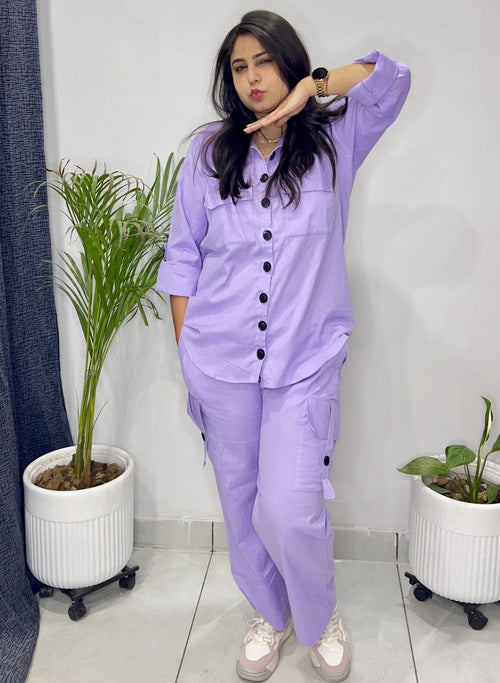 Cargo Chic Co-Ord Set - Lavender
