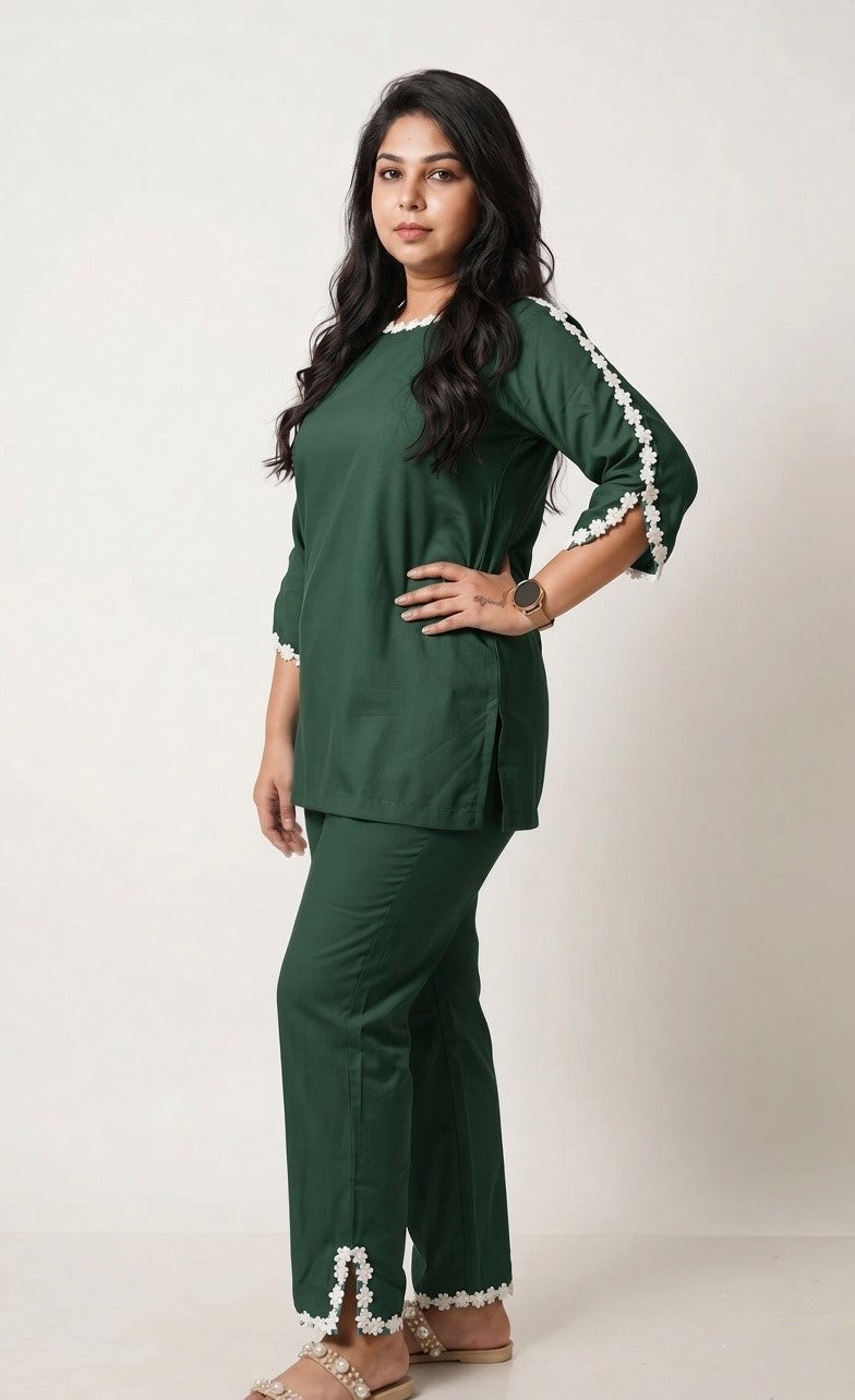 Sea Bloom Lace Co- Ord Set